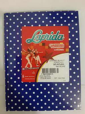 CUADERNO T/ D LUNARES ( AZUL ) RAYADO X 50 HOJAS