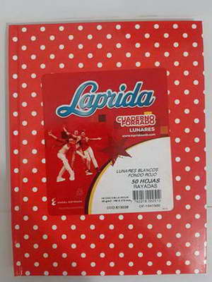CUADERNO T/ D LUNARES ( ROJO ) RAYADO X 50 HOJAS