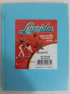 CUADERNO T / DURA ( CELESTE ) RAYADO LAPRIDA X 50 HOJAS
