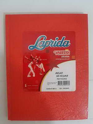 CUADERNO T / DURA ( ROJO ) RAYADO LAPRIDA ( BULTO X 60 ) X 50 HOJAS