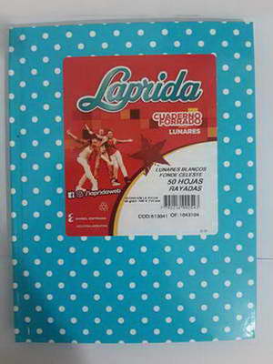 CUADERNO T/ D LUNARES ( CELESTE ) RAYADO ( BULTO X 60 ) X 50 HOJAS