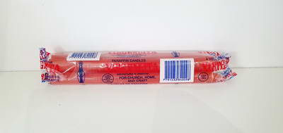 VELA DE PARAFINA    VIRGENCITA    ROJA   X 180 GR X 25