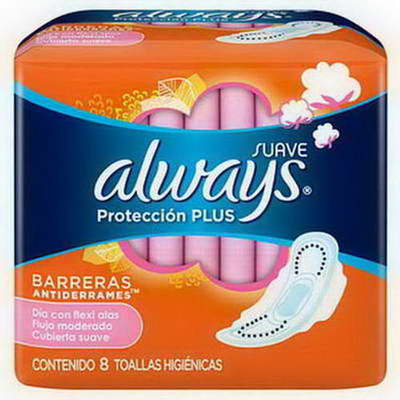 ALWAYS BASICA NARANJA C/ ALAS  X 8