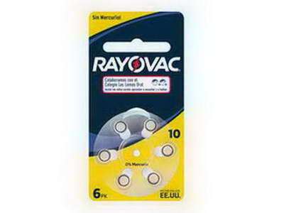 PILA  RAYOVAC L10-6LAZM  AUDIFONOS. X 6