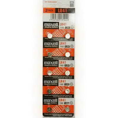 PILA  MAXELL LR41  CALCUL / PUNTERO / RELOJ. X 10