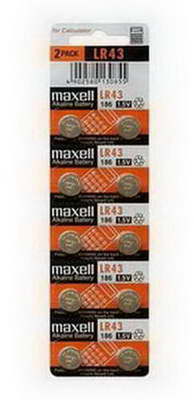 PILA  MAXELL LR43  CALCUL / PUNTERO / RELOJ. X 10