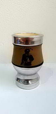MATE ALUMINIO PALO BLANCO CUERO CON PIE X 1