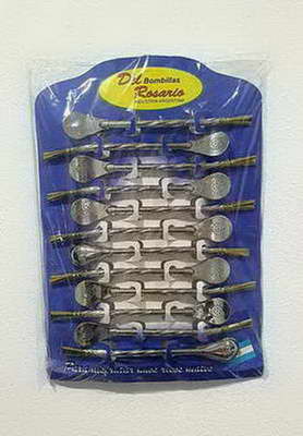 BOMBILLA.( 907 ).ROSARIO COCO CUCHARITA P/ORO ( BULTO X 25 ) X 12